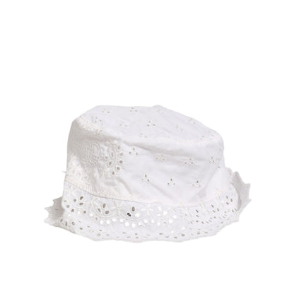 Dolce & Gabbana White Nylon Cut Out Bucket Logo Capello Hat Dolce & Gabbana