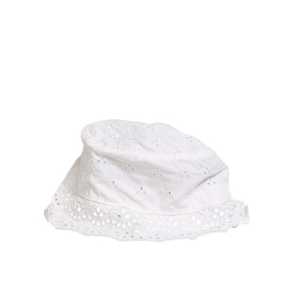 Dolce & Gabbana White Nylon Cut Out Bucket Logo Capello Hat Dolce & Gabbana
