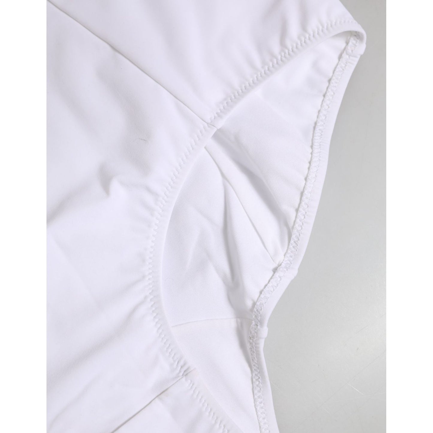 Dolce & Gabbana White Nylon Logo Waistband Coulotte Underwear