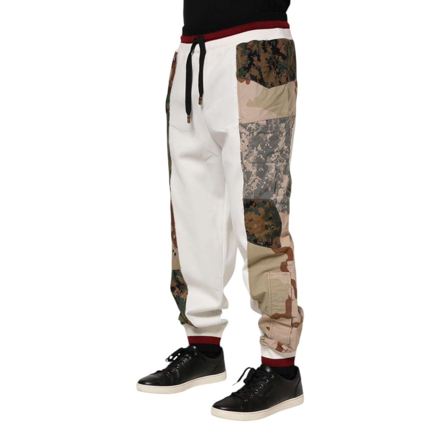 Dolce & Gabbana White Patchwork Jogger Pants Dolce & Gabbana
