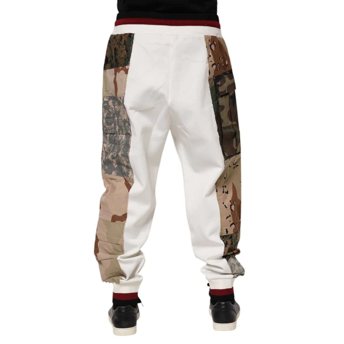 Dolce & Gabbana White Patchwork Jogger Pants Dolce & Gabbana
