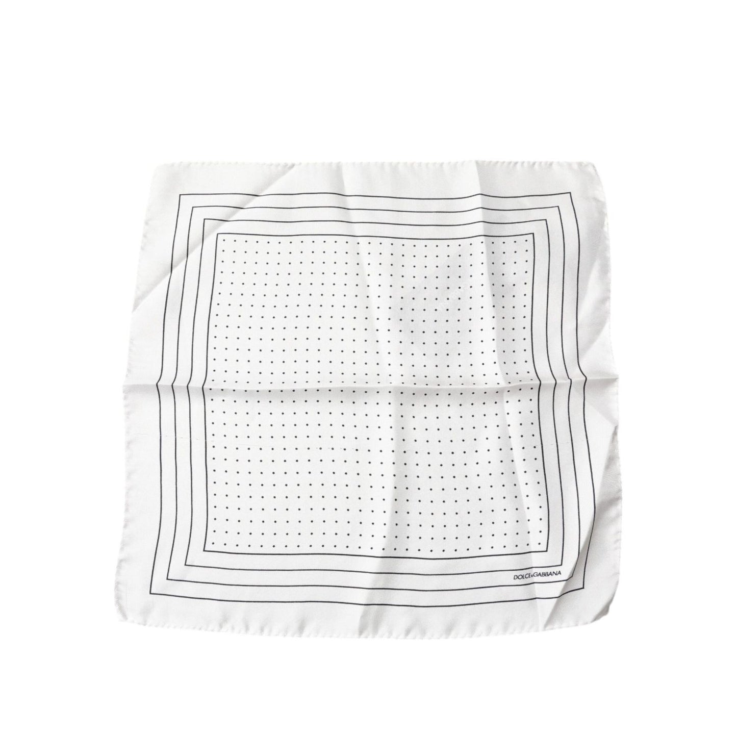 Dolce & Gabbana White Polka Dots Square Handkerchief Scarf Dolce & Gabbana