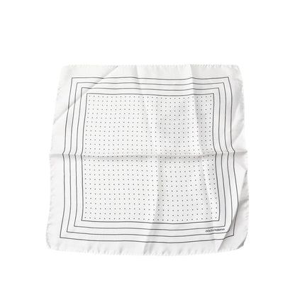 Dolce & Gabbana White Polka Dots Square Handkerchief Scarf Dolce & Gabbana