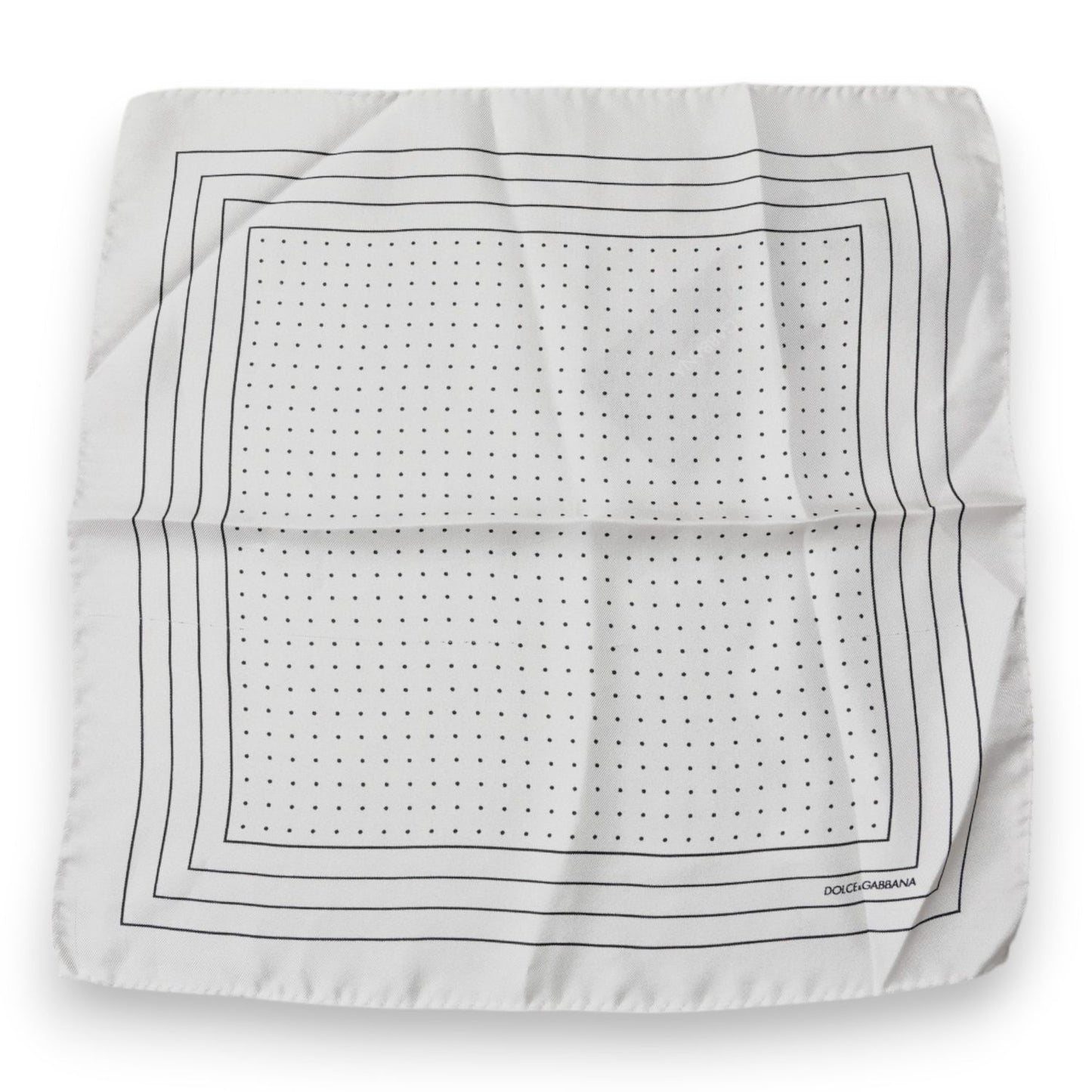 Dolce & Gabbana White Polka Dots Square Handkerchief Scarf Dolce & Gabbana