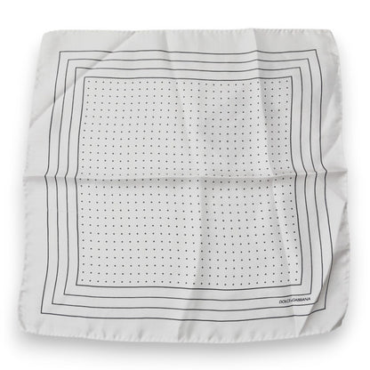 Dolce & Gabbana White Polka Dots Square Handkerchief Scarf Dolce & Gabbana