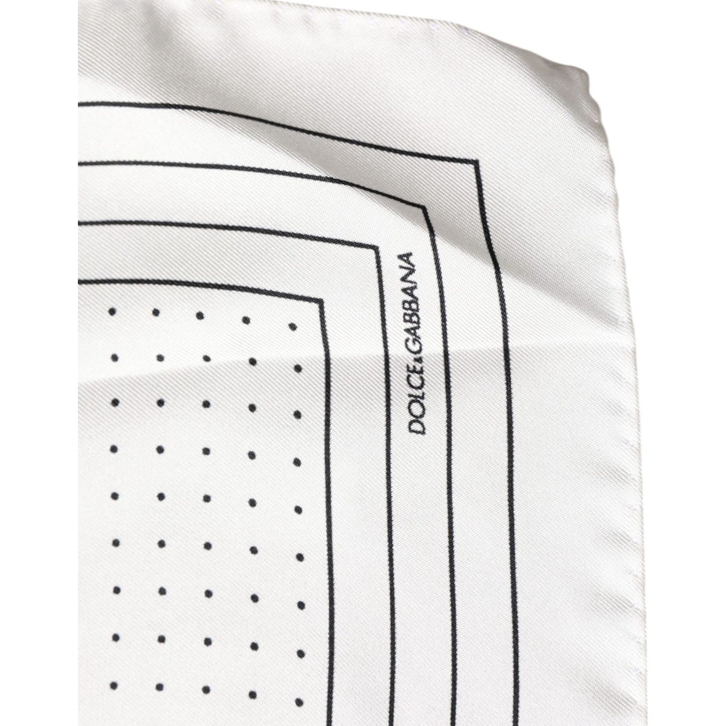 Dolce & Gabbana White Polka Dots Square Handkerchief Scarf Dolce & Gabbana