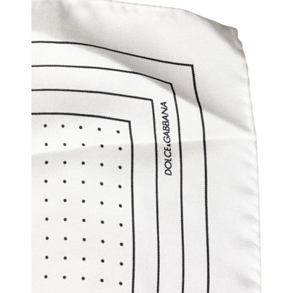 Dolce & Gabbana White Polka Dots Square Handkerchief Scarf Dolce & Gabbana
