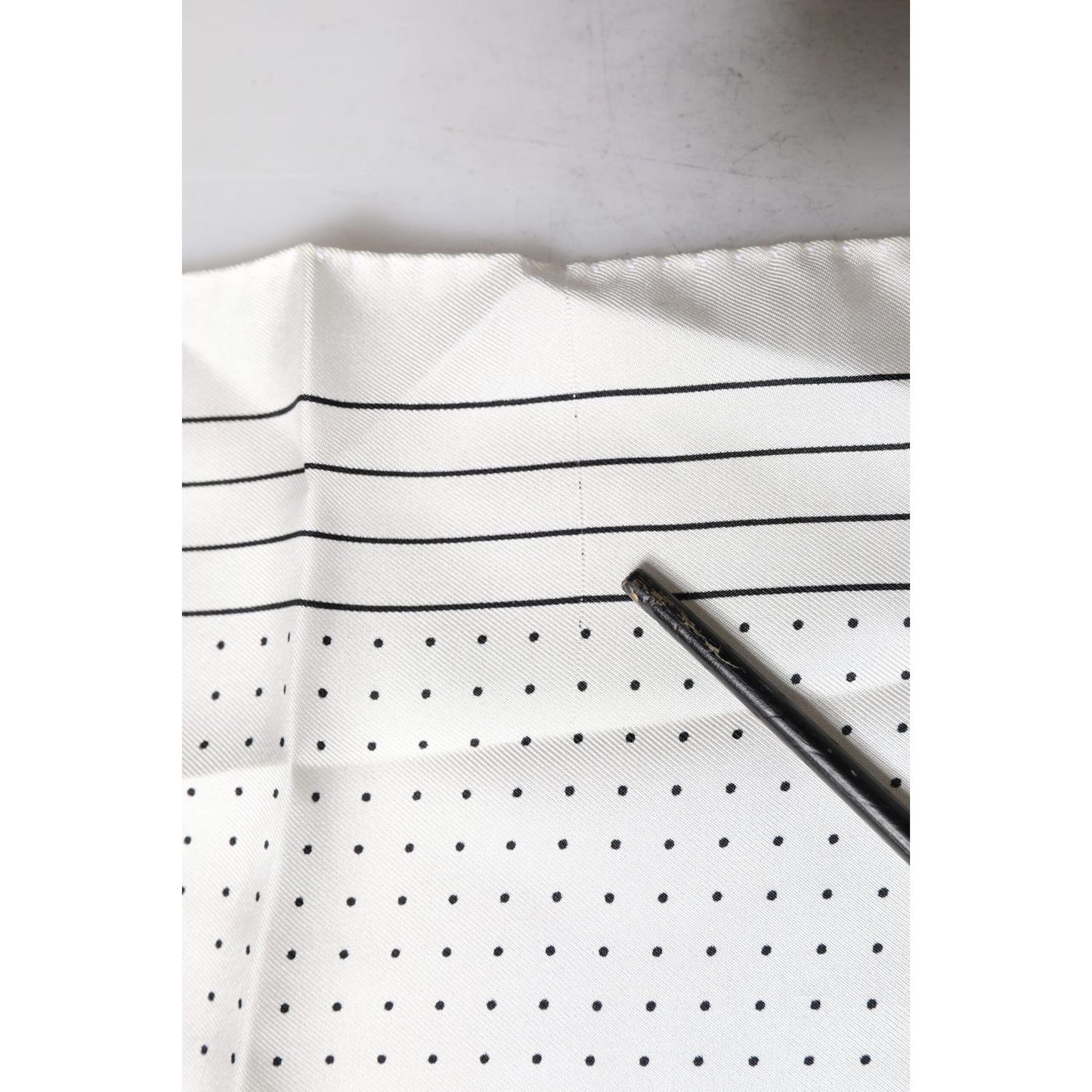 Dolce & Gabbana White Polka Dots Square Handkerchief Scarf Dolce & Gabbana