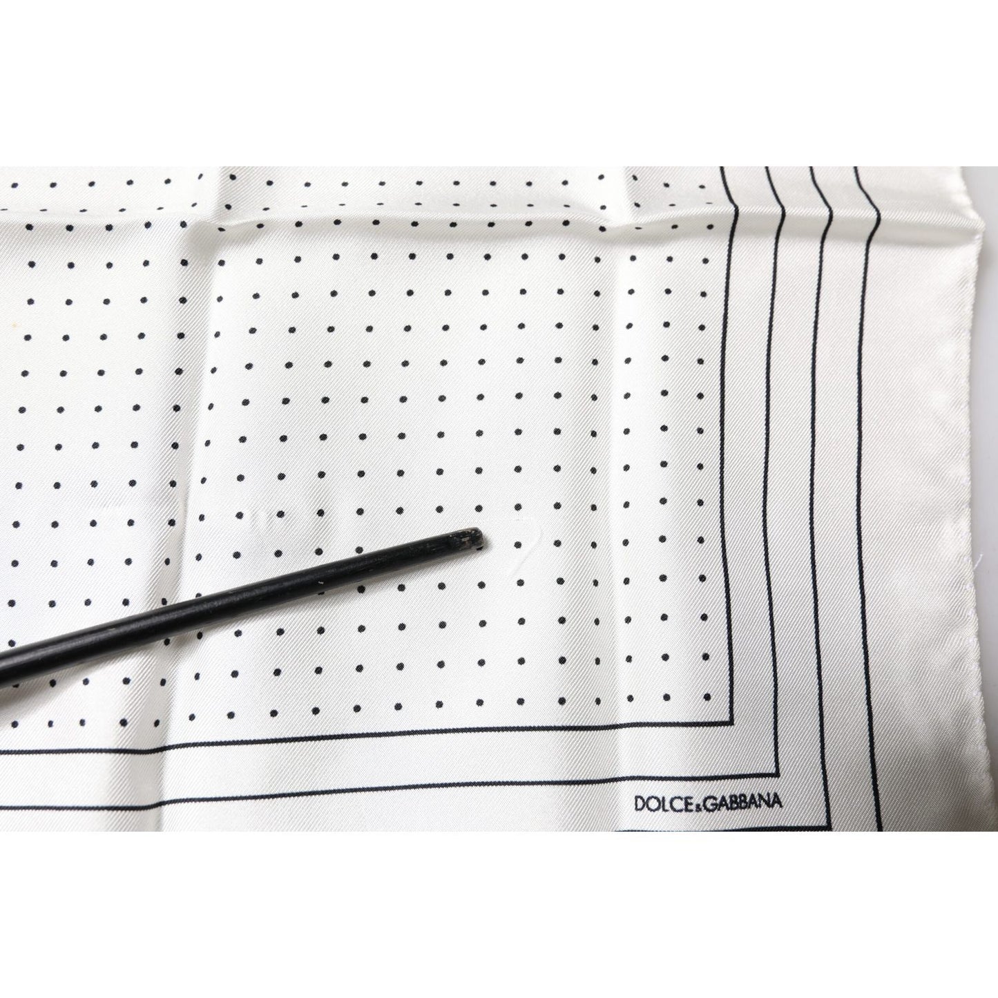 Dolce & Gabbana White Polka Dots Square Handkerchief Scarf Dolce & Gabbana