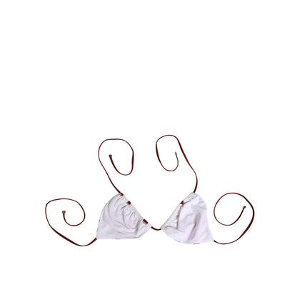 Dolce & Gabbana White Red Polka Dot Floral Print Triangle