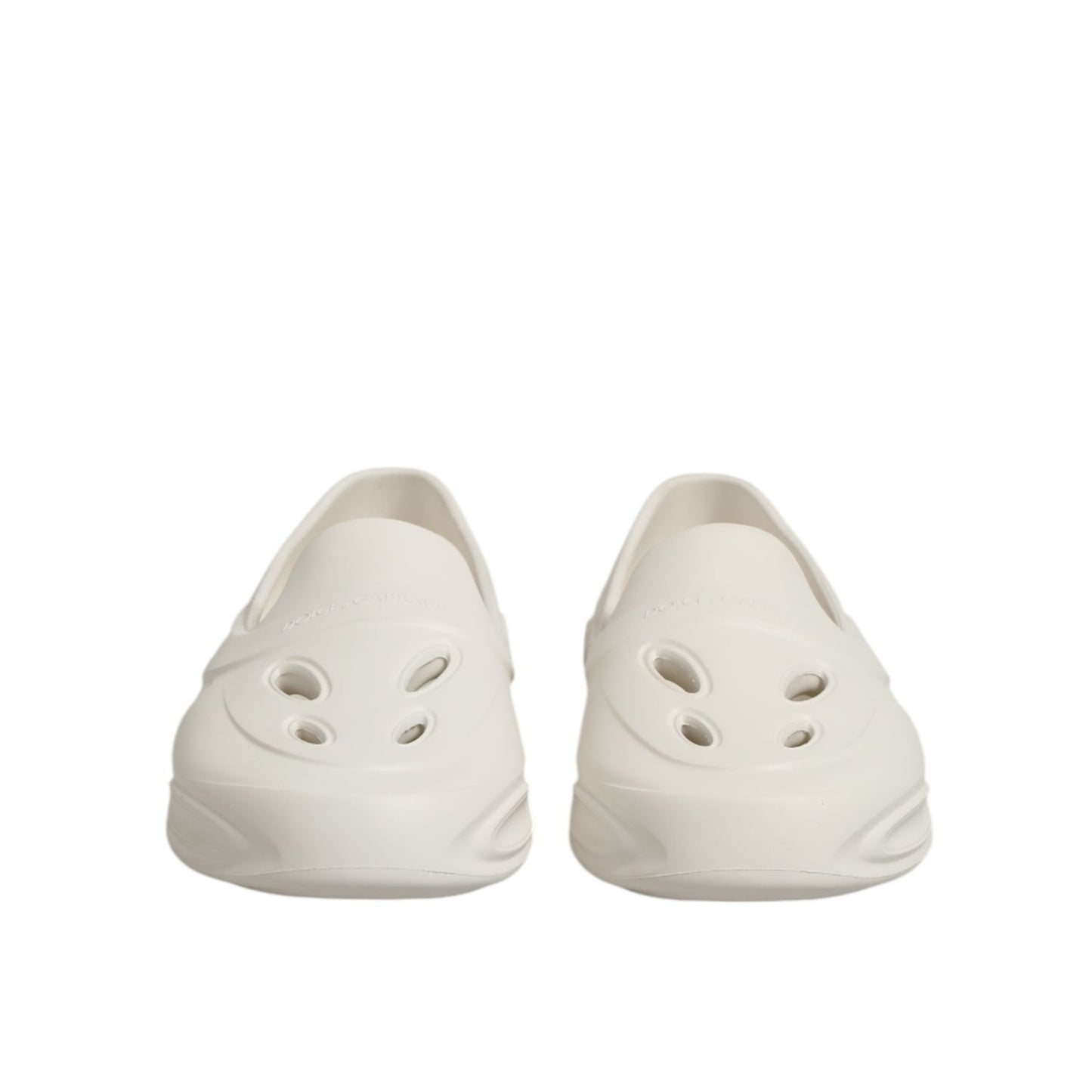 Dolce & Gabbana White Rubber Slides Low Top Sneakers Shoes Dolce & Gabbana