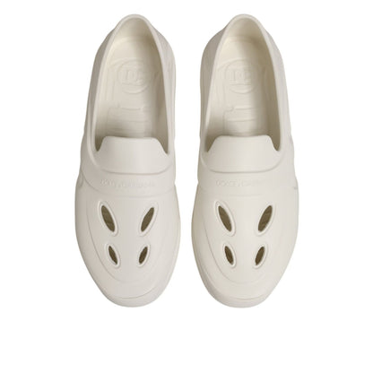 Dolce & Gabbana White Rubber Slides Low Top Sneakers Shoes Dolce & Gabbana