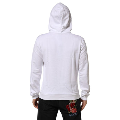 Dolce & Gabbana White Sacred Heart Hooded Sweatshirt Sweater