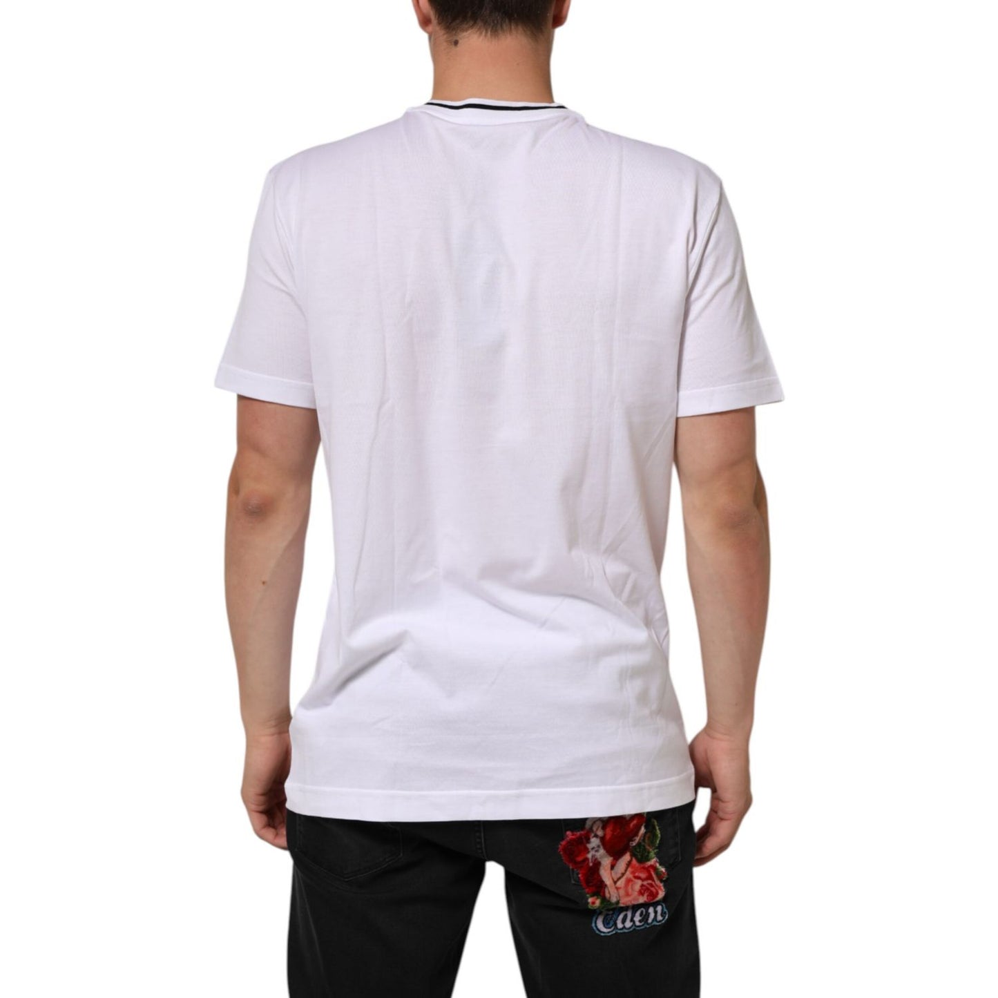Dolce & Gabbana White Sacred Heart Short Sleeve Men T-shirt