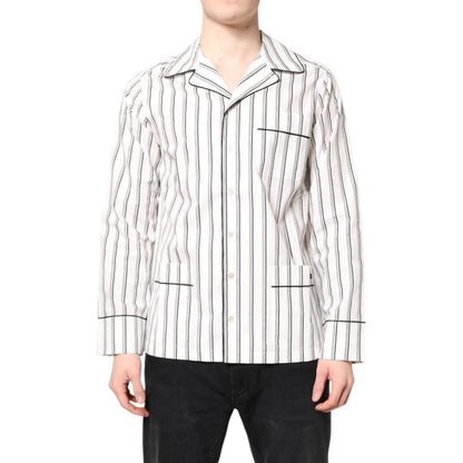 Dolce & Gabbana White Stripes Lounge Pajama Sleepwear Shirt Dolce & Gabbana
