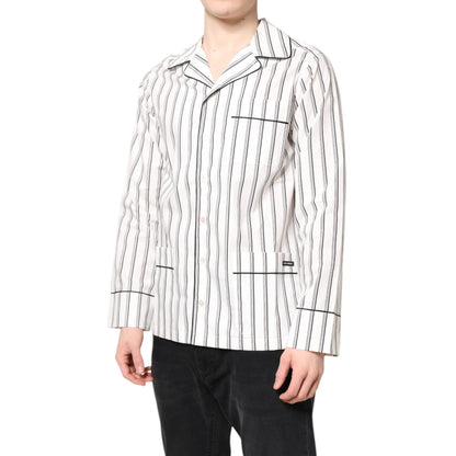 Dolce & Gabbana White Stripes Lounge Pajama Sleepwear Shirt Dolce & Gabbana