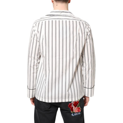 Dolce & Gabbana White Stripes Lounge Pajama Sleepwear Shirt Dolce & Gabbana