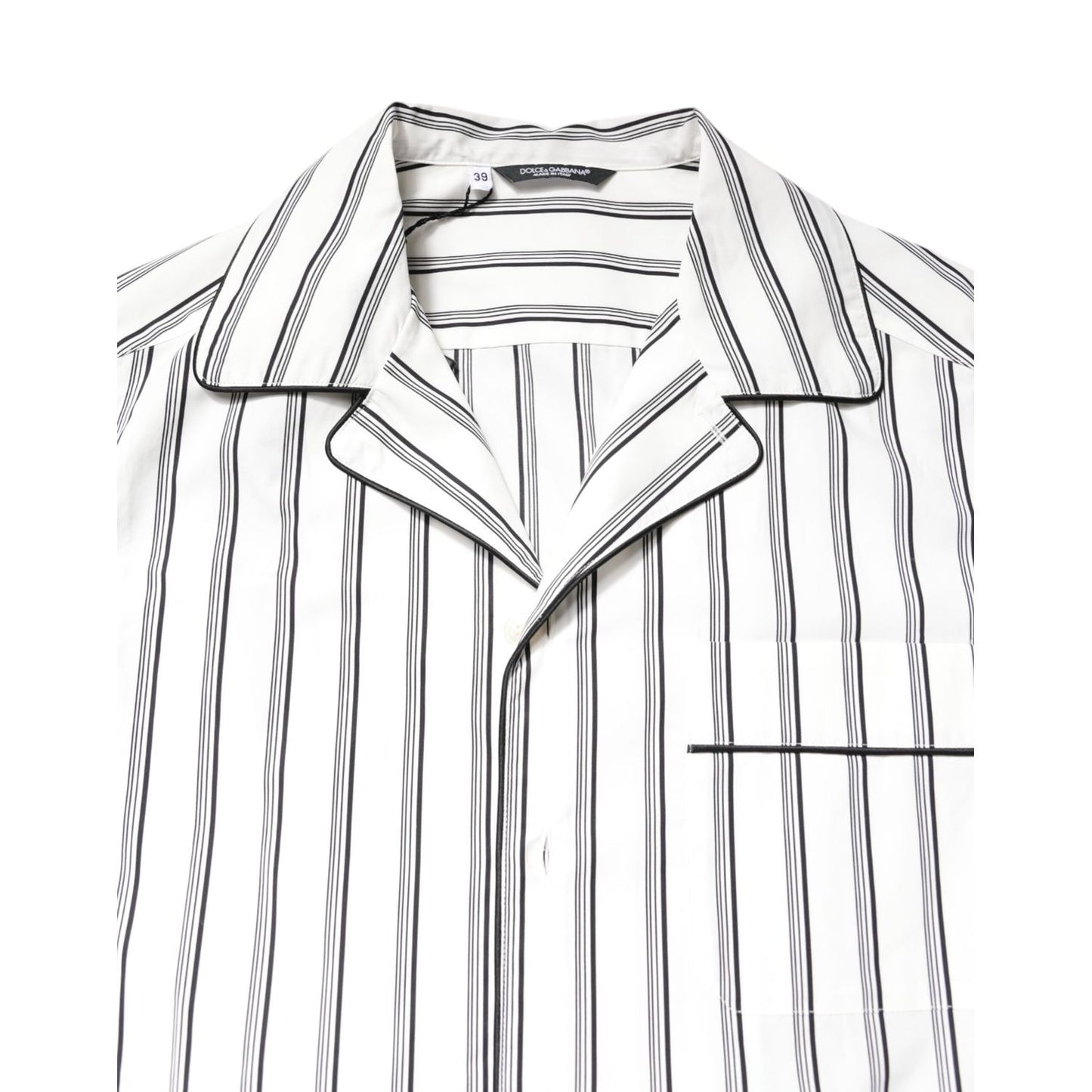 Dolce & Gabbana White Stripes Lounge Pajama Sleepwear Shirt Dolce & Gabbana