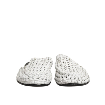 Dolce & Gabbana White Woven Slides MULES Men Sandals Shoes Dolce & Gabbana