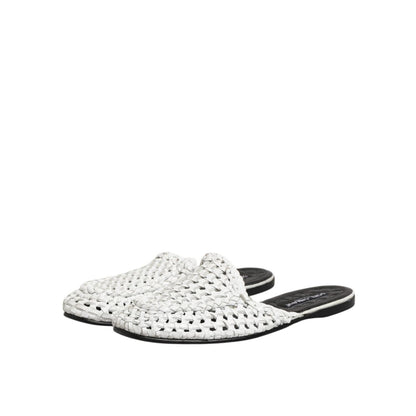 Dolce & Gabbana White Woven Slides MULES Men Sandals Shoes Dolce & Gabbana