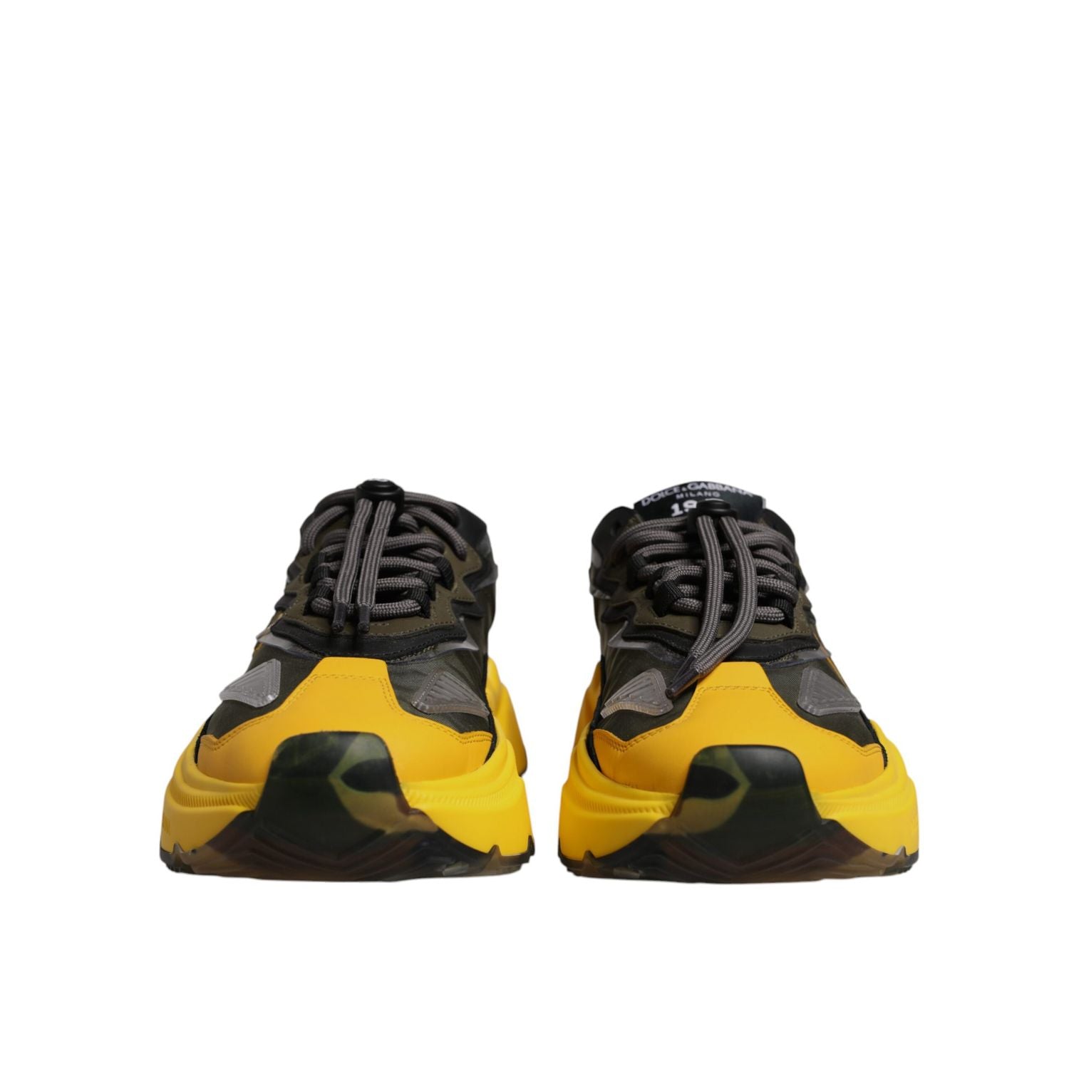 Dolce & Gabbana Yellow Black Daymaster Low Top Sneaker Shoes