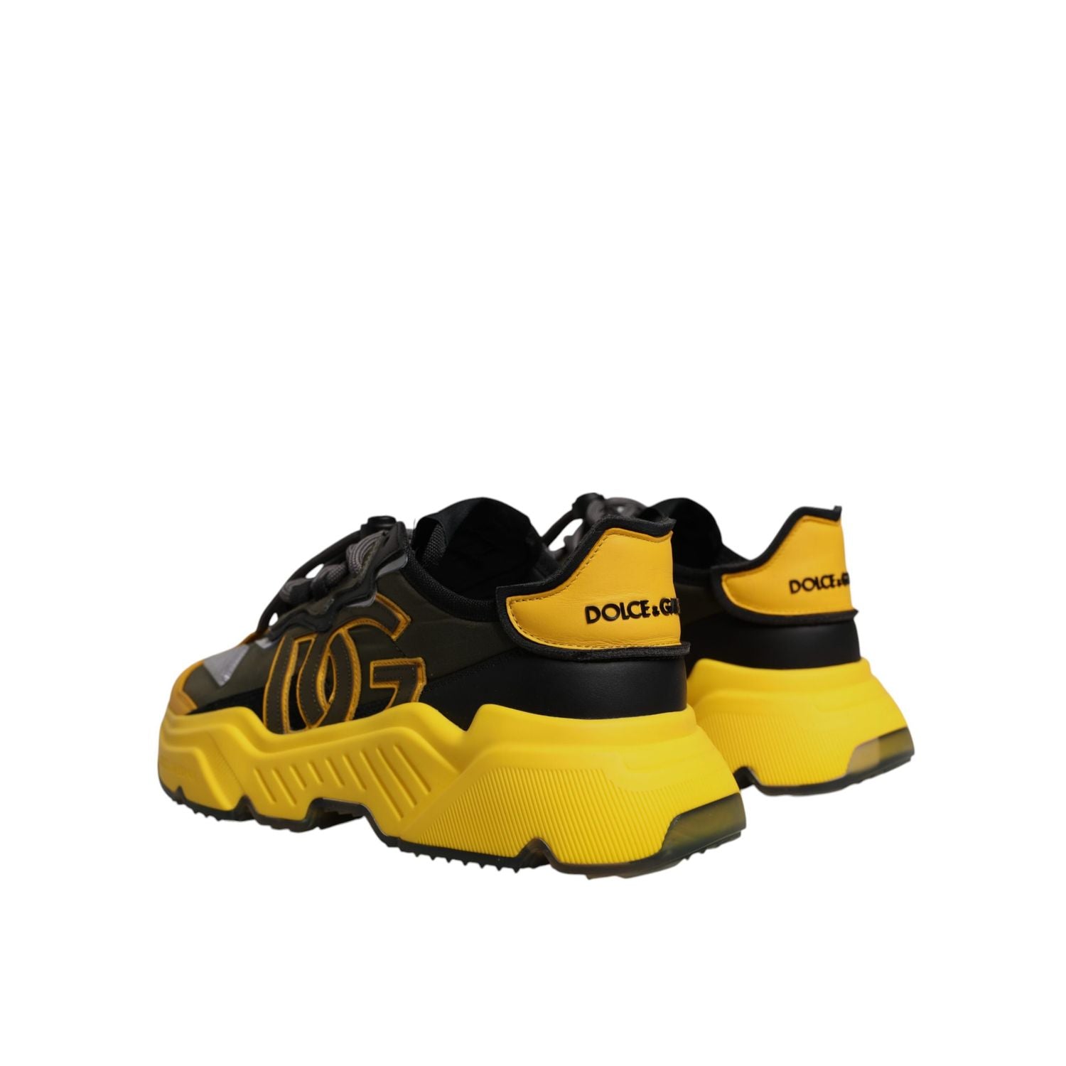 Dolce & Gabbana Yellow Black Daymaster Low Top Sneaker Shoes