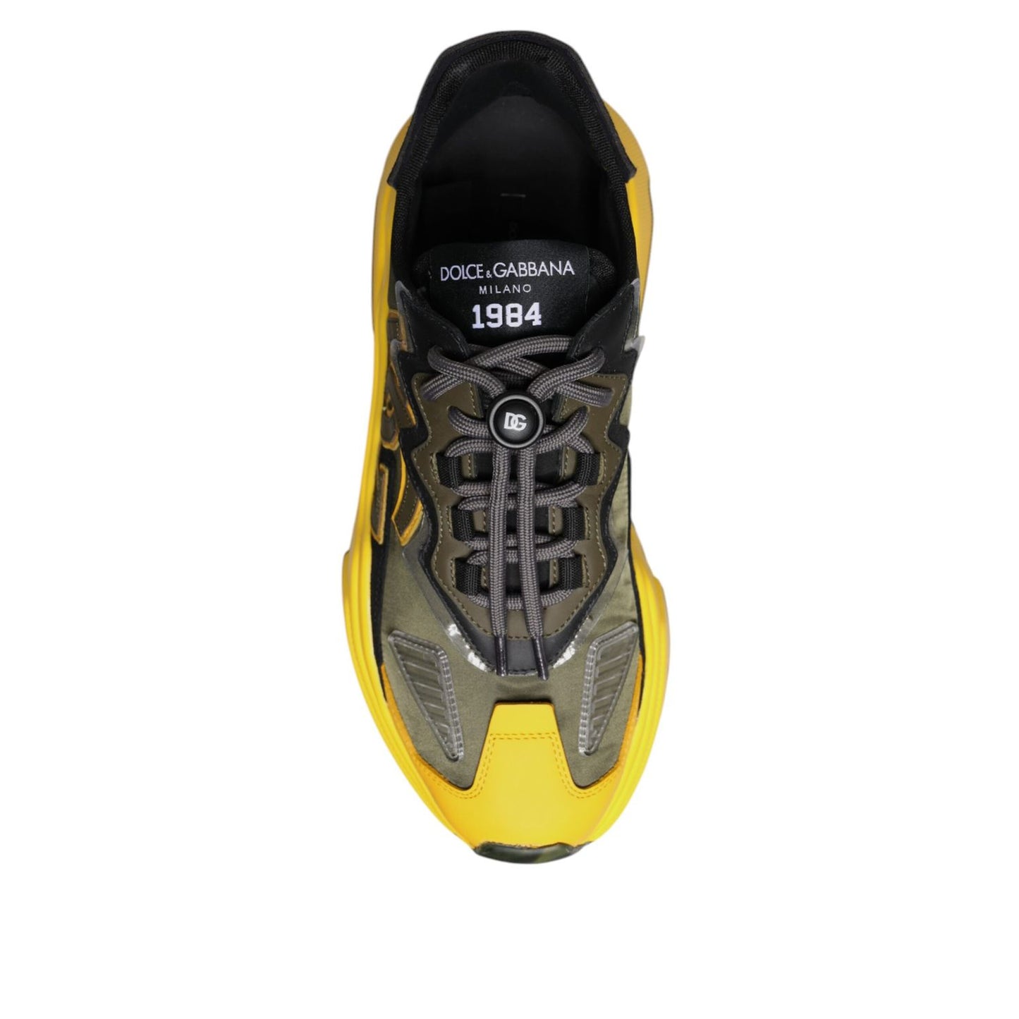 Dolce & Gabbana Yellow Black Daymaster Low Top Sneaker Shoes