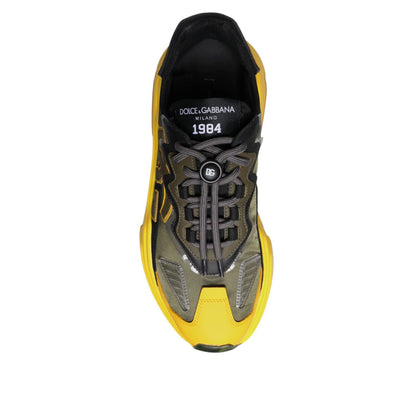 Dolce & Gabbana Yellow Black Daymaster Low Top Sneaker Shoes