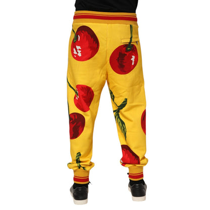 Dolce & Gabbana Yellow Cherry Print Jogger Sweatpants Pants Dolce & Gabbana