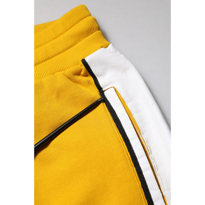 Dolce & Gabbana Yellow Cotton Logo Drawstring Jogger Sweatpants Pants Dolce & Gabbana