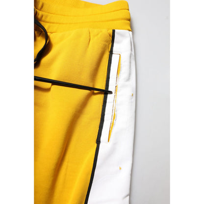 Dolce & Gabbana Yellow Cotton Print Jogger Sweatpants Pants Dolce & Gabbana