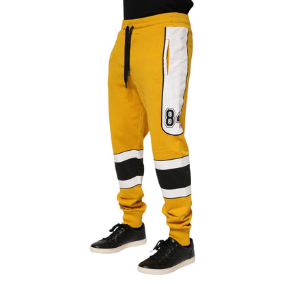 Dolce & Gabbana Yellow Printed Drawstring Jogger Pants Dolce & Gabbana