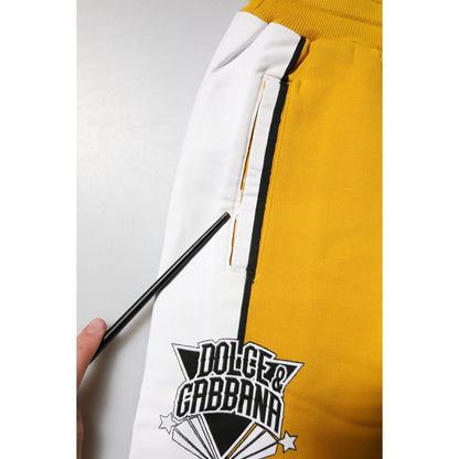 Dolce & Gabbana Yellow Printed Drawstring Jogger Pants Dolce & Gabbana