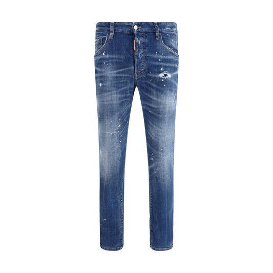 Dsquared² Blue Cotton Slim Fit Jeans