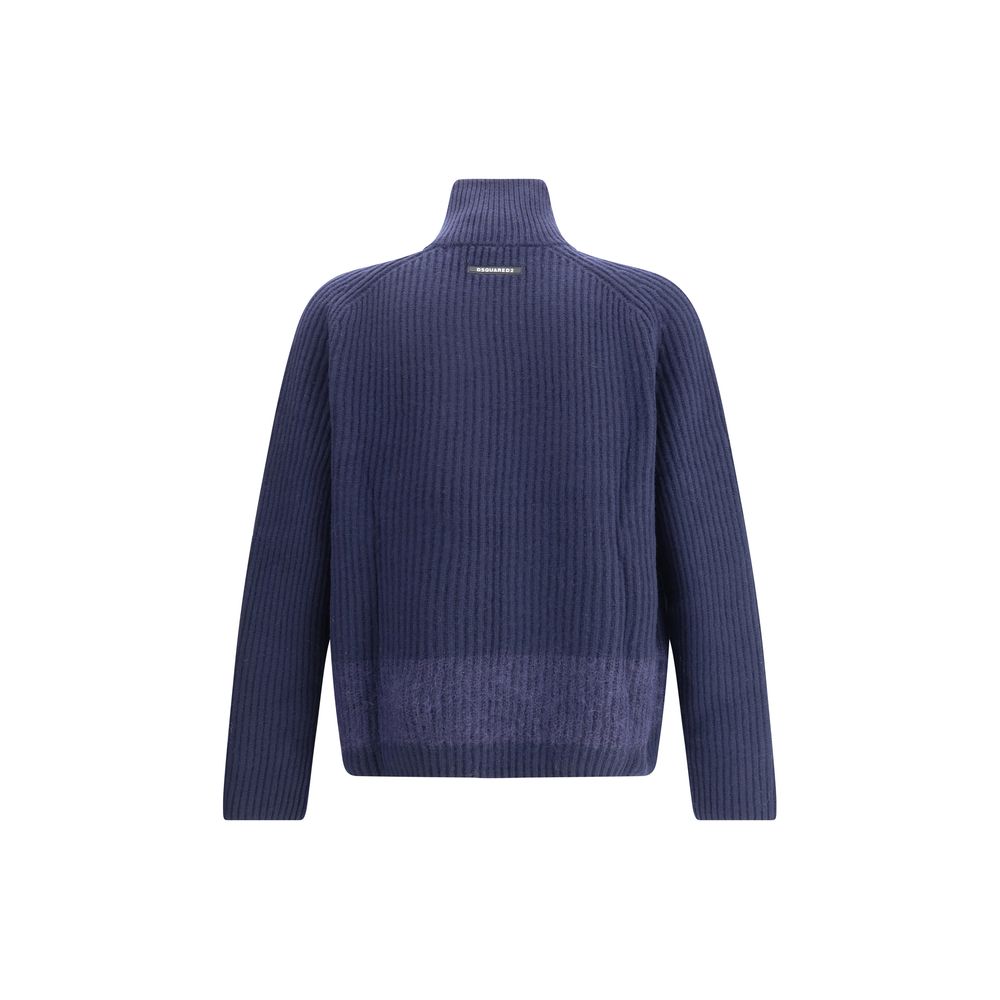 Dsquared² Blue Wool Cardigan