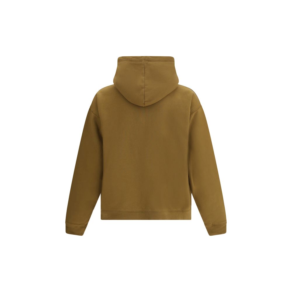 Back view of Dsquared² Brown Cotton Sweatshirt with hood, showcasing its sleek design and urban style.