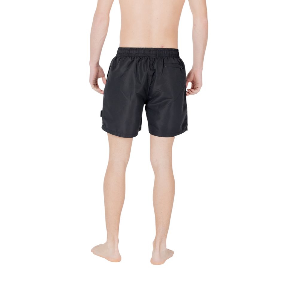 EA7 Emporio Armani Black Polyester Swim Shorts EA7 Emporio Armani