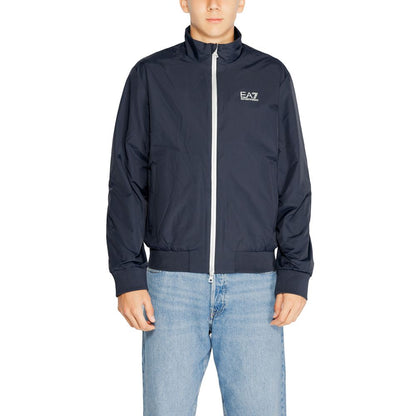 EA7 Emporio Armani Blue Polyamide Jackets And Coat EA7 Emporio Armani