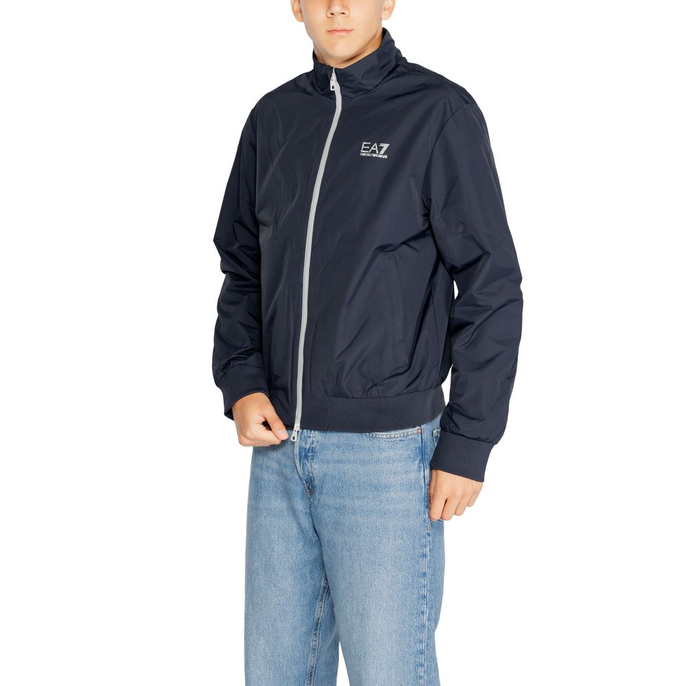 EA7 Emporio Armani Blue Polyamide Jackets And Coat EA7 Emporio Armani