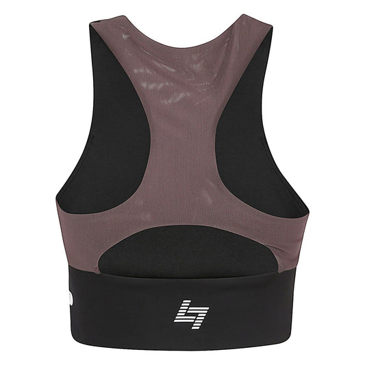 EA7 Underwear Black sports bra with breathable VENTUS7 fabric for maximum comfort during training, shown from the back.