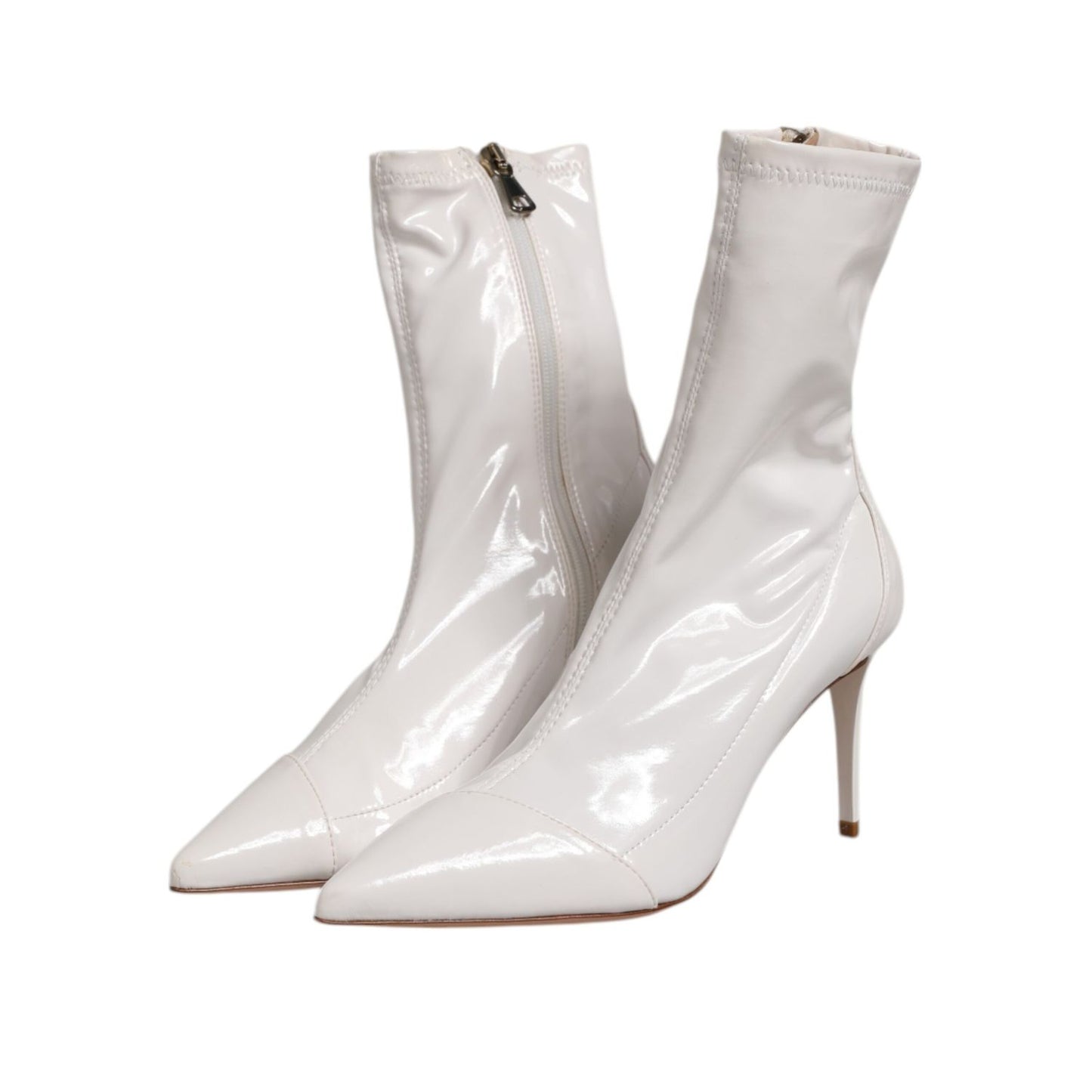 Elisabetta Franchi White Stiletto Heels Mid Calf Boots Shoes Elisabetta Franchi