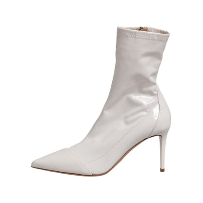 Elisabetta Franchi White Stiletto Heels Mid Calf Boots Shoes Elisabetta Franchi