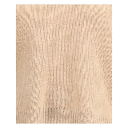 Fabiana Filippi Beige Cashmere Cashmere Sweater showing ribbed detailing, perfect for comfort and elegance in AW25 fashion.