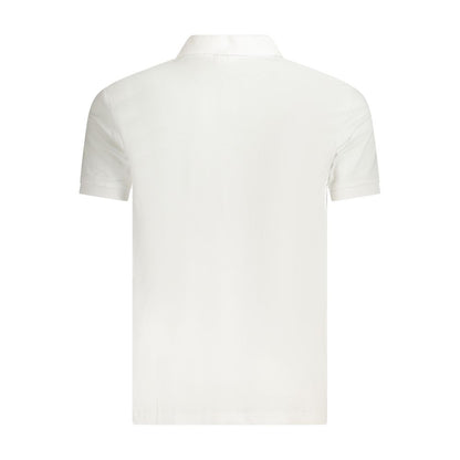 Alt Tag: Back view of Fila White Cotton Men Polo Shirt highlighting classic short sleeves and crisp design.