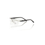 Frankie Morello Black Metallic Unisex Frame eyeglasses with sleek Clubmaster design and logo detail.