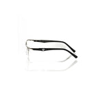 Side view of Frankie Morello Black Metallic Unisex Frame showing sleek design and iconic logo detail