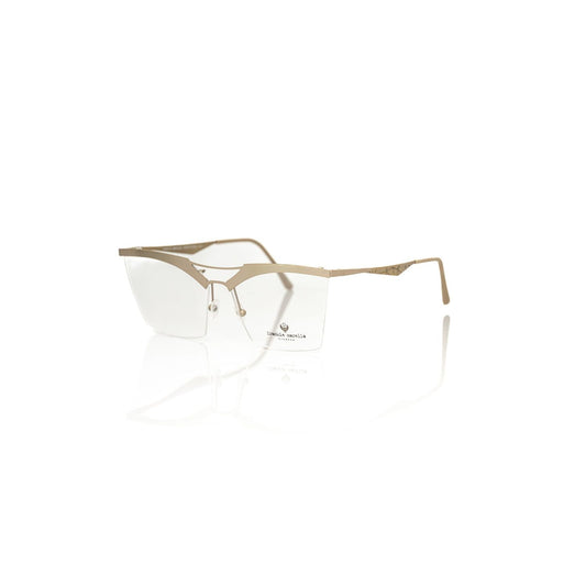 Frankie Morello Brown Metallic Fibre Women Frame with glitter accents on temples, Italian-made clubmaster eyeglasses, stylish and premium quality.