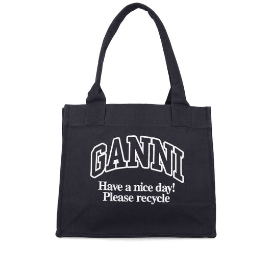 Ganni Organic cotton large tote bag