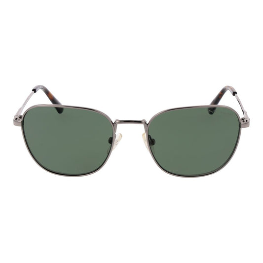 Gant Gray Men Sunglass with grey full-rim metal frame, green polarized lenses, 54-19-140 size, 100% UVA/UVB protection, square style.