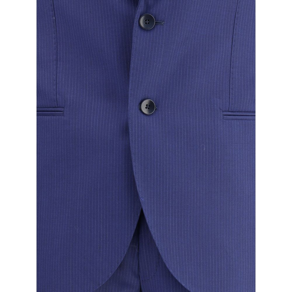 Gi Capri Blue Fleece Wool Suits And Blazer